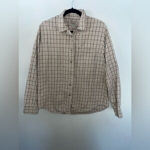 Abercrombie And Fitch 100% Cotton Plaid Flannel Button Up Women’s Large